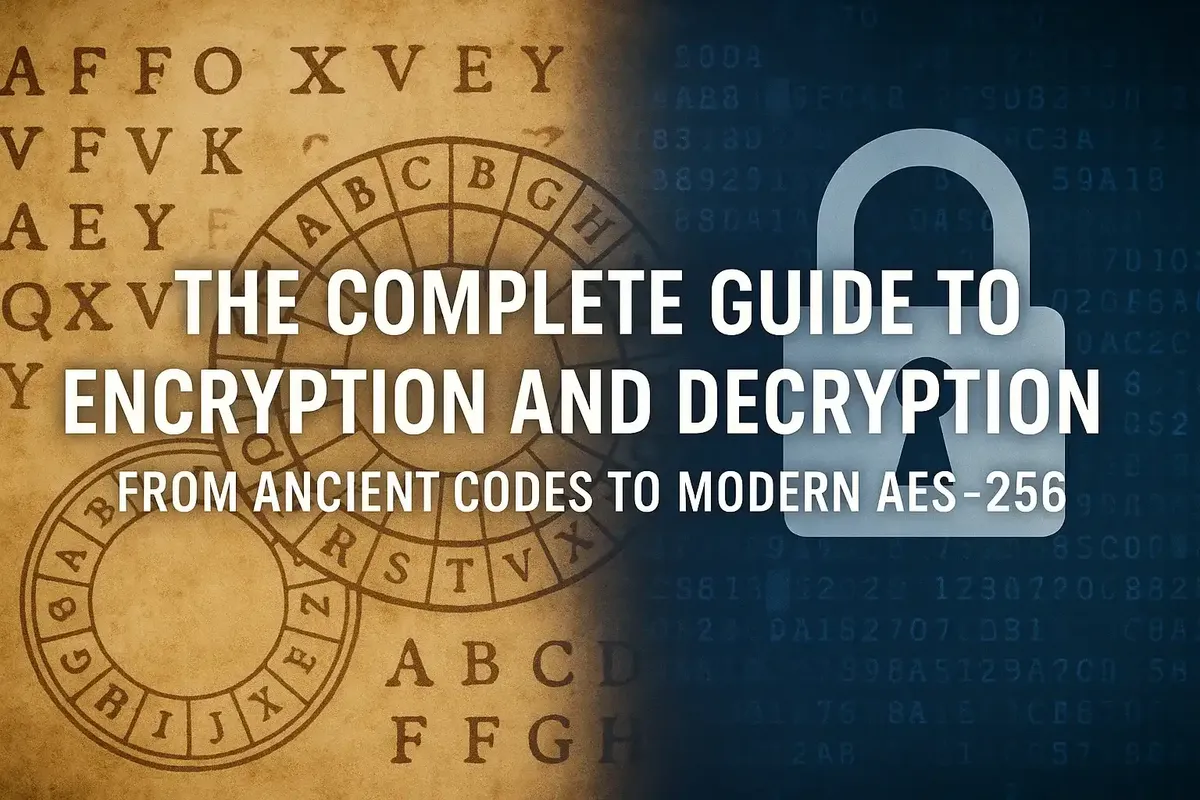 The Complete Guide to Encryption and Decryption: From Ancient Codes to Modern AES-256 - Featured blog post illustration